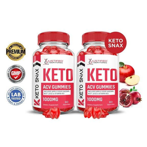 (2 Pack) Keto Snax ACV Gummies 1000MG Dietary Supplement 120 Gummys