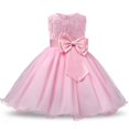 thumbnail image 1 of NNJXD Robe de Princesse Sans Manches en Dentelle 3D Fleur Tutu Vacances Taille 7-8 Ans Rose, 1 of 4