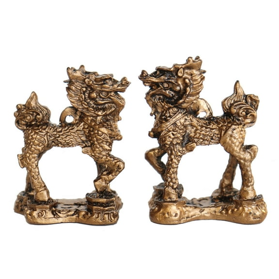 Pair of Feng Shui Chi Lin, Chinese Dragon Horses
