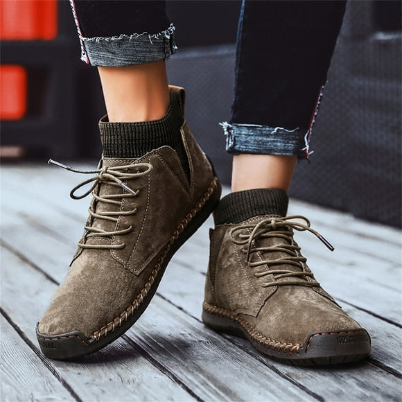 Cameland Retro Combat Boots Men's Casual Shoes Breathable Socks Locomotive Tooling Shoe
