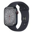 thumbnail image 1 of Restored Apple Watch Series 8 GPS + Cellular 45mm Midnight Aluminum Case with Midnight Sport Band - S/M. Fitness Tracker, Blood Oxygen & ECG Apps, Always-On Retina Display, 1 of 1