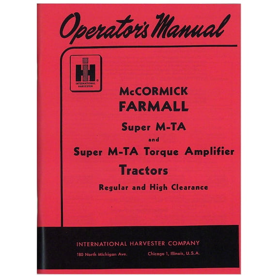 Operator & Service manual reprints Fits International Tractor