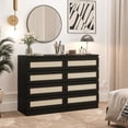 thumbnail image 1 of Eastvita Rattan 8-Drawer Wood Dresser/Multi - Purpose Chest of Drawers for Bedroom/Living Room/or Entryway/with Wide Tabletop/Smooth Metal Rails/Anti - Tip Safety/Durable/Elega..., 1 of 5