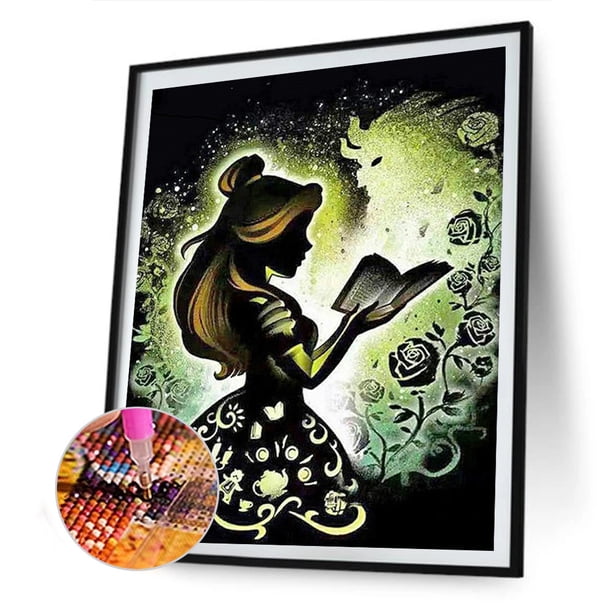 Cuadros Decorativos Kit de pintura de diamante 5D DIY chica mágica taladro cuadrado completo cuadro de mosaico arte de pared Tmvgtek embutido en tela