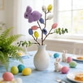 thumbnail image 4 of OutmaxHome Artificial Easter Egg Stem with Flocked Bunny Decor, Lightweight Spotted Easter Egg Branch, Durable Faux Flower Bouquet, for Easter Party, Tabletop, Filled Vase, 4 of 6