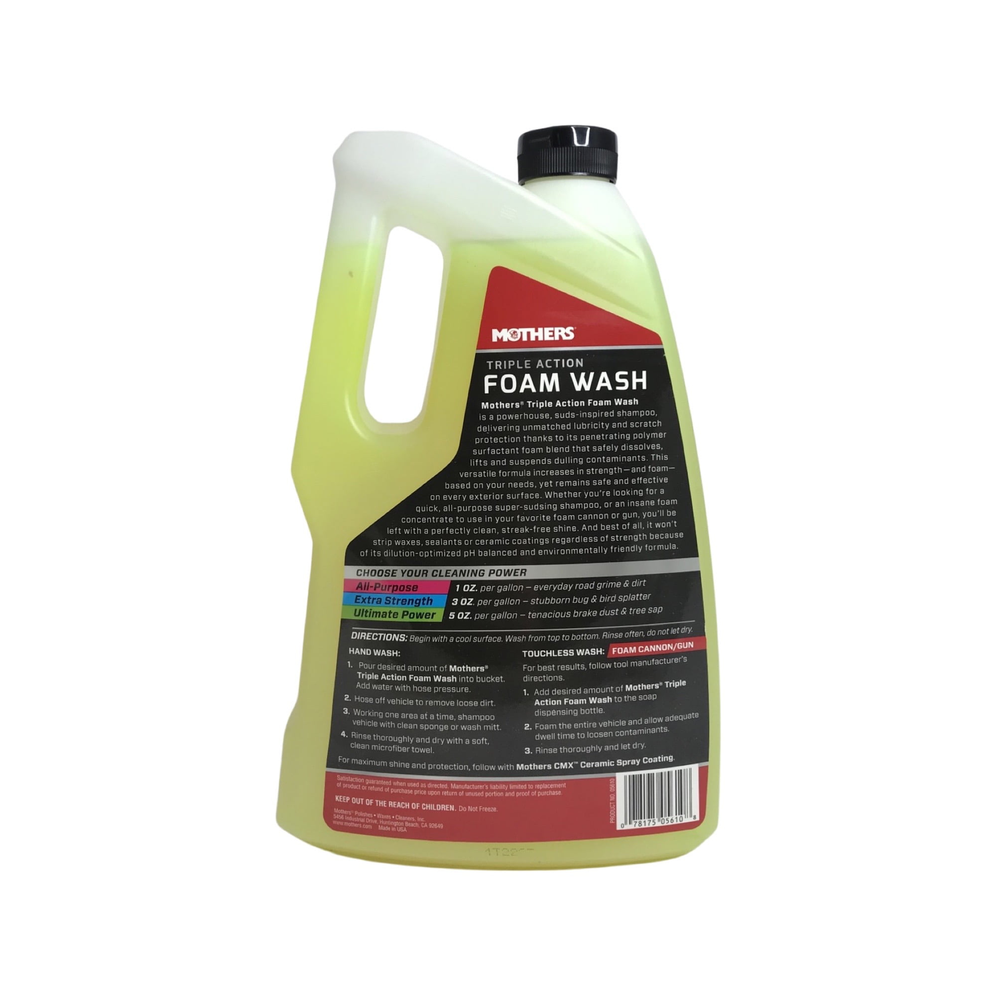 Mothers 05610/156400 Triple Action Foam Wash 100 oz. and Mothers Microfiber Chenille Wash Mitt