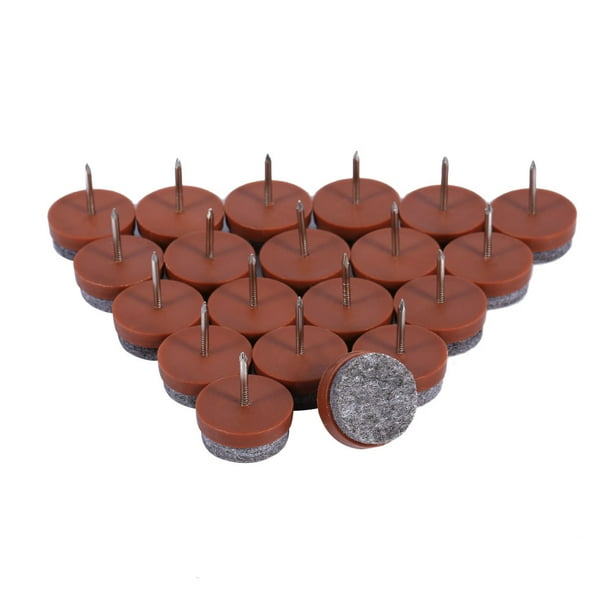 Juego de protectores de patas de mesa y silla con almohadillas para uñas de fieltro para suelo de muebles, 20 piezas (marrón)