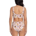 thumbnail image 3 of Wukai Cute Dog Women's Bikini Set Two Piece,wimsuit High Waisted V Neck Twist Front Adjustable Spaghetti Straps Bathing Suit-Medium, 3 of 7