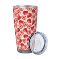 thumbnail image 2 of Cauagu Cute Strawberry Pattern 20oz Tumbler,Stainless Steel Vacuum Insulated Tumbler with Lid Insulated Coffee Mug Thermal Cup with Splash Proof Sliding Lid-Straw Two-piece Set, 2 of 8