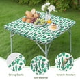 thumbnail image 3 of Waterproof Squre Tablecloth with Southwestern Succulent and Minimalist Botanical Cactus Prints, Elastic Edge Fit, Backing for Table Protection, Ideal for Patio, Camping, and Party Use, 3 of 5