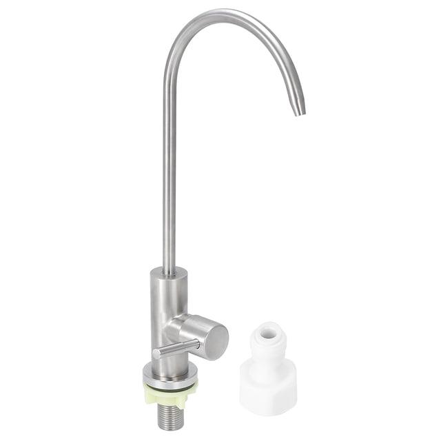 Grifo de cocina con filtro de agua, rosca G1/2", sin plomo, para sistemas de filtración de ósmosis inversa (tubo de cuello de cisne)