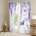 thumbnail image 3 of Manfei Kawaii Butterfly Black Out Curtains,Purple Rustic Lavender Curtains Pack of 2 (42x63 Each),Country Flower Floral Bedroom Curtains For Girls Teens,Ultra Soft Home Decor, 3 of 6