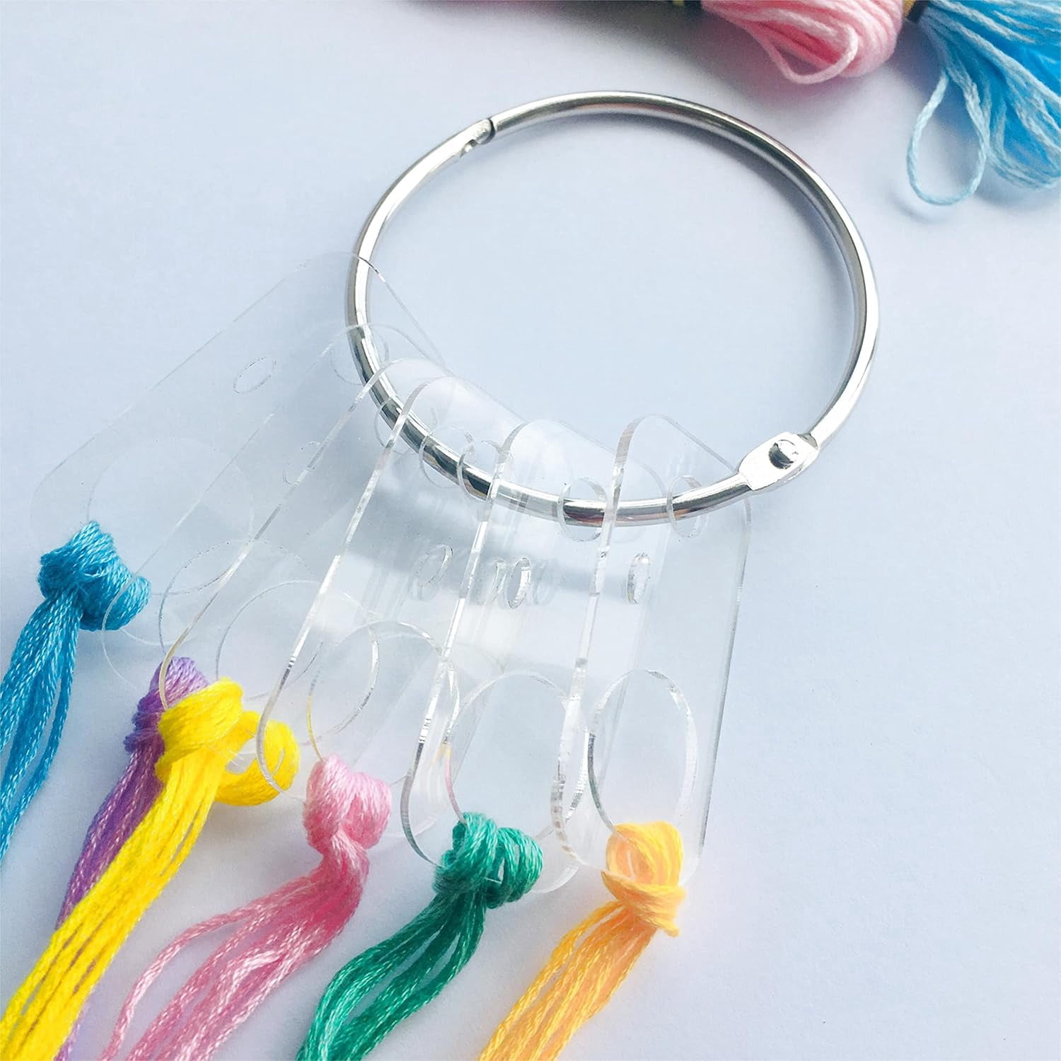ABPETE Rectangle Shape Clear Acrylic Thread Drops, Floss Drops, Floss Chips for Embroidery Floss Organization (20 Pieces)