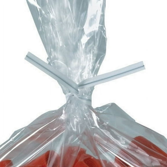 4 x 5/32" White Plastic Twist Ties - 2000 Per Case