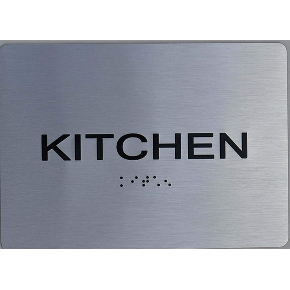 Kitchen Sign -(Aluminum, Brush Silver, Size 5X7) The Sensation line