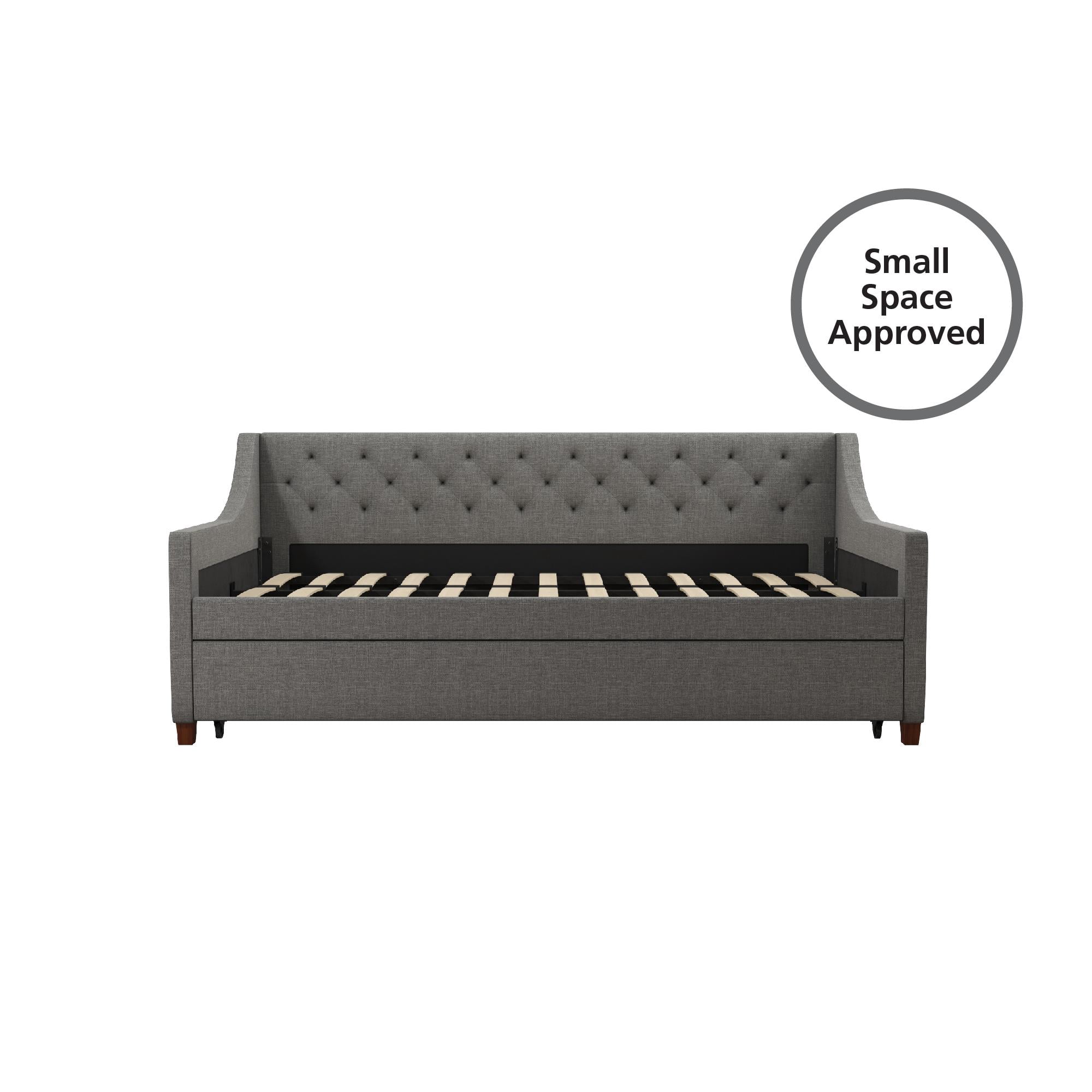 Novogratz Her Majesty Daybed and Trundle, Grey Linen