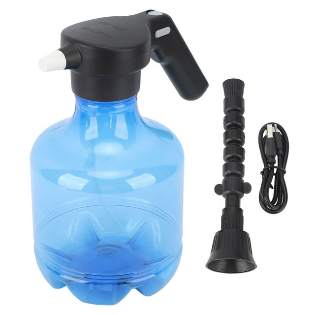 Botella rociadora eléctrica de 3L para riego de plantas, PP, 800 mAh, boquilla giratoria, pulverizador automático para jardín, para plantas de interior y exterior, color azul