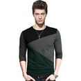 thumbnail image 5 of Men's Crew Neck Long Sleeve Top Summer Contrast Color Stitching Slim T-Shirt, 5 of 7