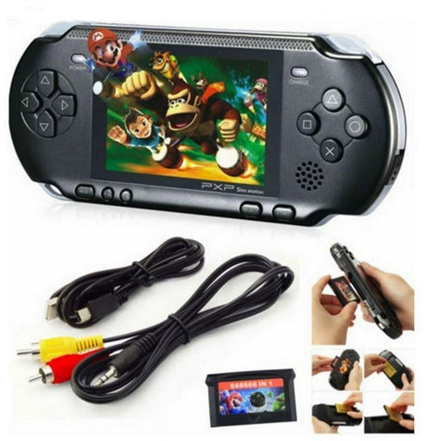 Healthy Diversions PXP3 Portable Handheld Video Game System with 150+ Games, Black