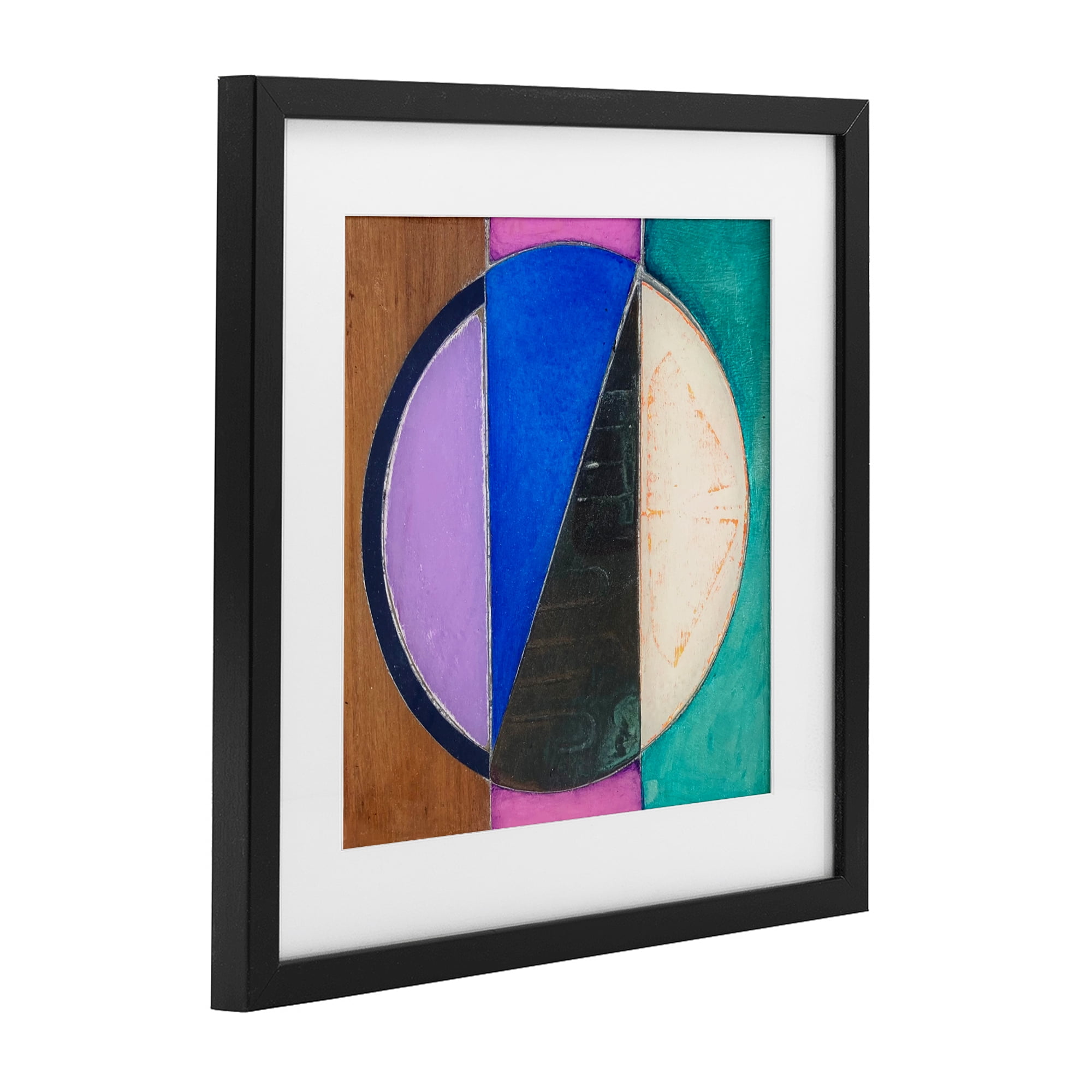 Stupell Industries Split Symmetry Circle Black Framed Print Under Glass, design by Matthew Finger