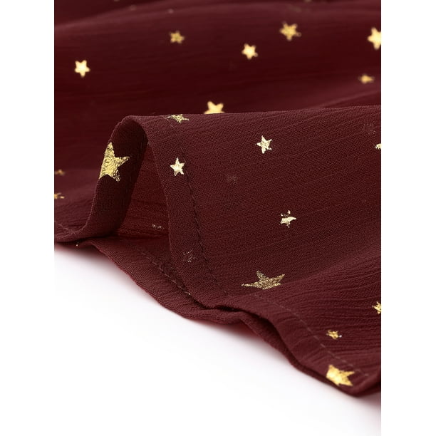 INSPIRE CHIC Women's Metallic Star Dress V Neck Smocked Waist A-Line Lantern Sleeve Dress XS Burgundy-Star - Walmart Business Supplies INSPIRE CHIC Women's Metallic Star Dress V Neck Smocked Waist A-Line Lantern Sleeve Dress XS Burgundy-Star - Walmart Business Supplies