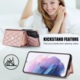 thumbnail image 5 of for Samsung Galaxy S21 FE Case, Wallet Phone PU Leather Case with Card Holder Crossbody Cover for Women Girls Strap Wristlet RFID Blocking Shockproof Protective Cover for Samsung S21 FE,Rosegold, 5 of 9