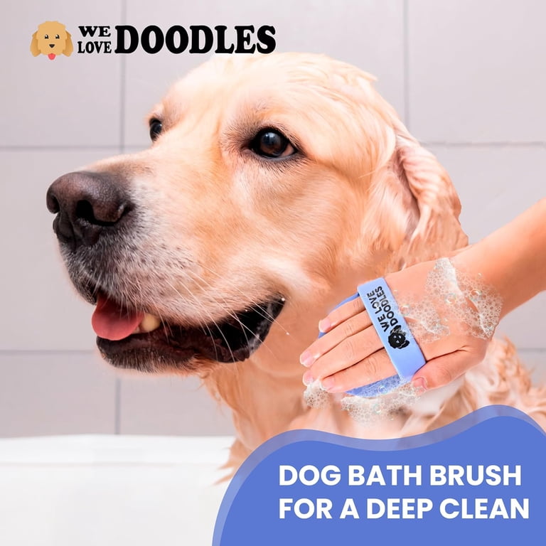 We Love Doodles Dog Grooming Bath Brush, Rubber Bath Scrubber photo 3