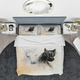 thumbnail image 3 of Designart 'Black and White Horse Heads' Animal Duvet Cover Set, 3 of 4
