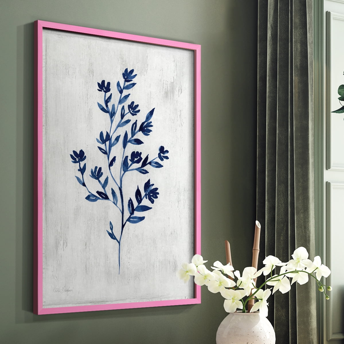 Wild Indigo II - Pink Framed Wall Art Print, Solid Wood Frame, 8" x 10", Ready to Hang