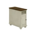 thumbnail image 3 of Antique White &amp; Brown Veneer Narrow Accent End Side Table for Bedroom Living Room Nightstand with Cabinet Storage &amp; Beveled Top - 11.75" W x 21.75" L x 24.25" H, 3 of 5