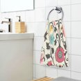 thumbnail image 3 of Yayeee 2 Pack Hand Towels for Bathroom 100% Cotton 16" x 28" Soft Absorbent Kitchen Towel, Beige Red Floral, 3 of 7
