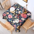 thumbnail image 2 of Pioneer Flower Floral Print Pattern Square Tablecloth,Waterproof Square Table Cover,Wipeable Spillproof Washable Table Cover for Home Kitchen Party Decor 52"x52"(132x132cm), 2 of 6