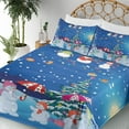 thumbnail image 3 of Ambesonne Christmas Fitted & Top Sheet Set with Shams, Snowman Party, Multicolor, 3 of 5