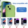 thumbnail image 6 of Case for iPhone 14 Case Wave, Curly Frame Design for Women Girls, Cute Wavy Solid Color Aesthetic Phone Case Soft Flexible TPU Shockproof Full-Body Protective Case Cover 6.1 inch - Green, 6 of 12