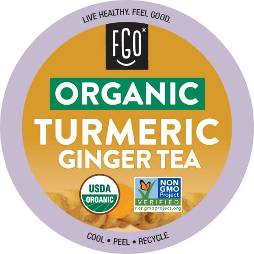Organic Turmeric Ginger Tea KCup Pods 24 Pods Keurig Compatible