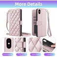 thumbnail image 4 of PYAN-Wallet Case for iPhone Xs Max with Detachable Wrist Strap Shoulder Strap, Multiple Card Slots Folio Purse, PU Leather Stand Phone Cover for i X XR Xsmax 10x SX Xmax 10xs 10s 10 Plus Xmaxs Pink, 4 of 4