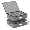 thumbnail image 1 of Caja de almacenamiento YearningHome con carcasa rígida, paquete de 2, color gris, 1 of 6