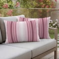 thumbnail image 2 of Outdoor Waterproof Pillow Covers Farmhouse Watercolor Pink Gradient Line Decorative Throw Pillow Protectors,Pillowcase Cushion Cases for Patio Sofa Garden Couch,20x12in,Pack of 2, 2 of 14