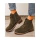 thumbnail image 4 of UKAP Botas para mujer Botas de combate Botines de tobillo impermeables con cordones botas bajas botas de tacón bajo, 4 of 5