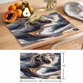 thumbnail image 6 of Navy Blue Marble Placemats Set of 8 Nature Stone Abstract Place Mats Indoor Wipeable Table Mats Washable Cloth Dining Table Placemats for Kitchen Holiday Party Home Decor 13x19 Inch, 6 of 9