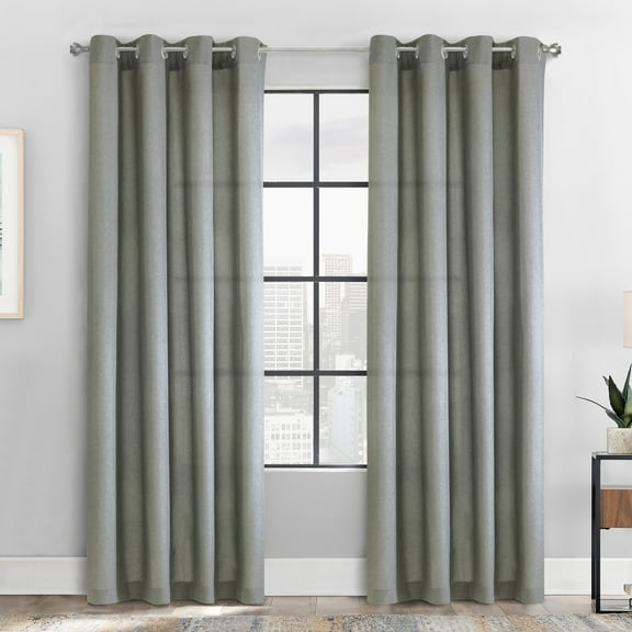 Loft Living Murphy Light Filtering Grommet Indoor Curtain 52 x 95 in Grey
