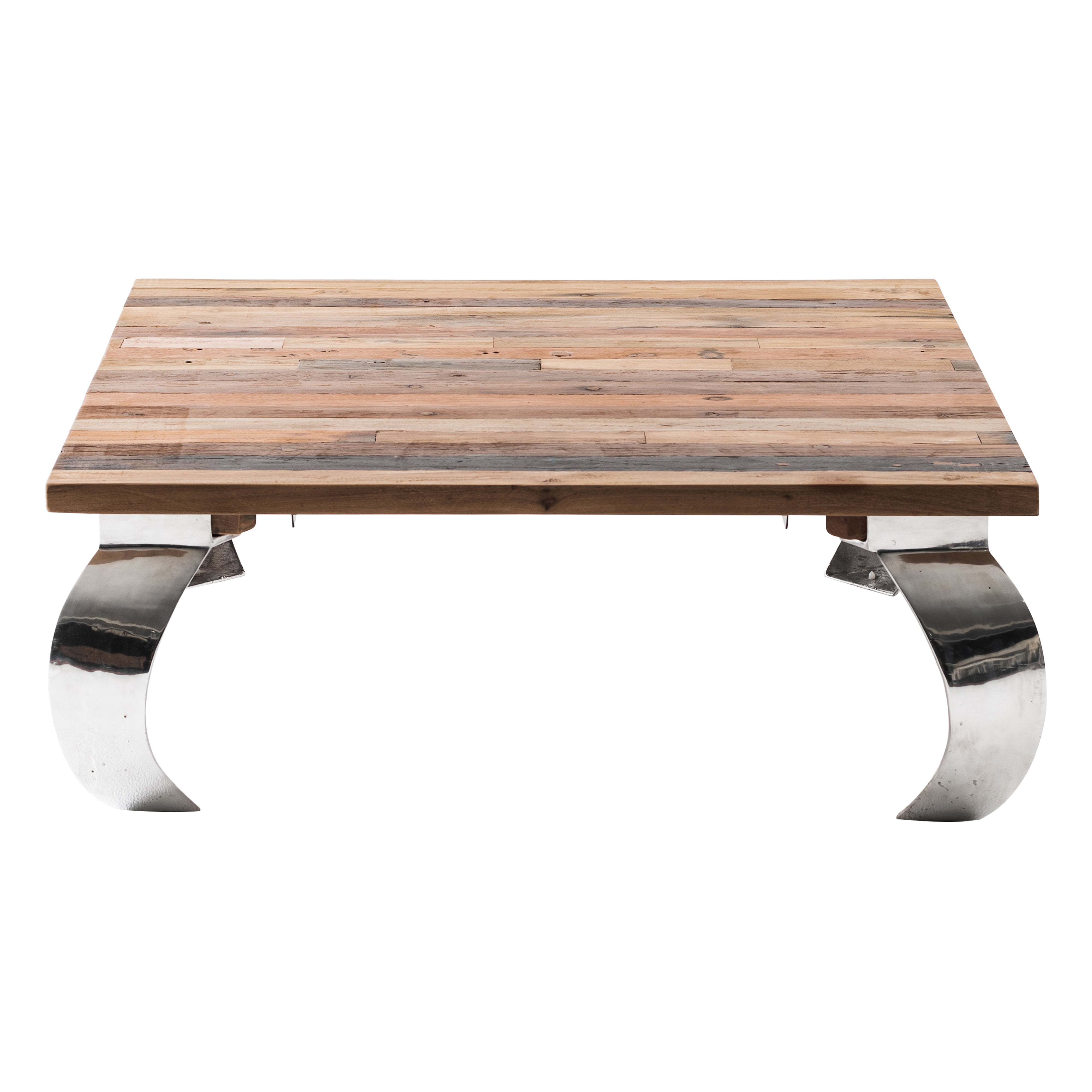 NovaSolo Barca 39" Natural Boat Wood Square Coffee Table with Storage