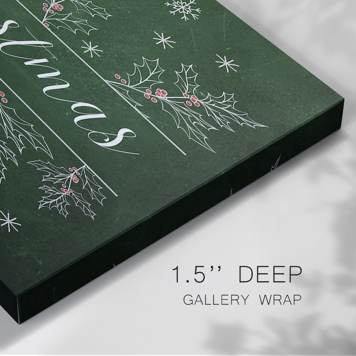 Merry Christmas Holly- Gallery Wrapped Canvas