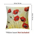 thumbnail image 4 of nygtbtfer Red Poppy Flowers Retro Brown Background Decorative Pillow Cover Home Living Room Bed Sofa Car  Square  24x24in, 4 of 7
