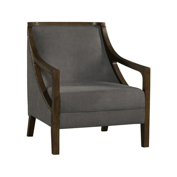 Glam Accent Chair Brown Frame - Upholstered Arm Chair, Modern Living Room Seating, 31"D x 28"W x 35"H