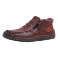 thumbnail image 2 of HAJWOH The First Young Shoes Men, Men’S Handmade Premium Leather Slip-On Driving Boots Travel & Outdoor Brown US-8.5(EU-42), 2 of 8