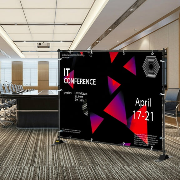 KFFKFF 8' Banner Stand Adjustable Display Backdrop Lightweight Portable Trade Show Wall for Photography(8' Banner Stand)