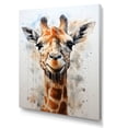 thumbnail image 2 of Designart "Minimalist Elegance Giraffe Portrait" Animals Canvas Wall Art - Traditional Brown Giraffe Hallway Wall Art Decor, 2 of 6