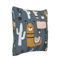 thumbnail image 2 of Bingfone Llama And Cactus Linen Throw Pillow Covers Cushion Case Pocket Button Vintage Farmhouse Pillowcase For Sofa Couch Bed 16"X16", 2 of 9