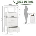 thumbnail image 3 of Eunos White Dresser for Bedroom, 4 Drawer Nightstand with Charging Station, LED and Open Shelf, 3 of 8